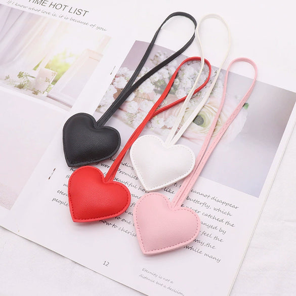 Leather Heart Hand Rope Bag Pendant Car Keychain Clothing Accessories For Couple's Backpack Hanging Modern Simplicity Style