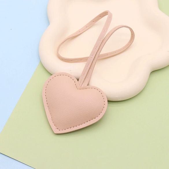 Leather Heart Hand Rope Bag Pendant Car Keychain Clothing Accessories For Couple's Backpack Hanging Modern Simplicity Style