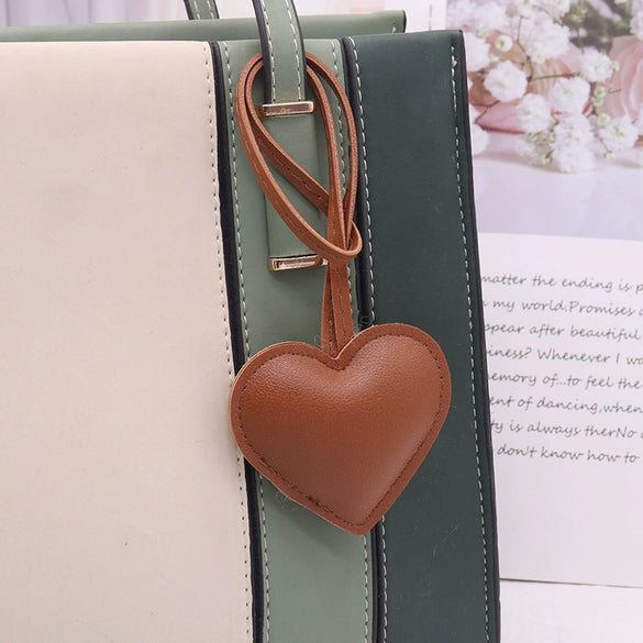 Leather Heart Hand Rope Bag Pendant Car Keychain Clothing Accessories For Couple's Backpack Hanging Modern Simplicity Style