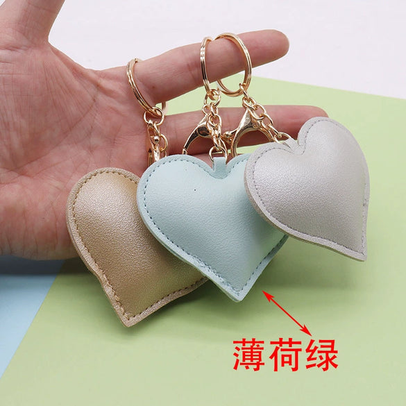 Leather Heart Keychain For Ladies Fashion Luggage And Car Interior Pendant Factory Wholesale