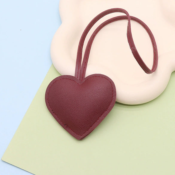 Leather Heartshaped Pendant Key Chain Creative Modern Simplicity Style