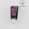 Leather Keychain And Hand Sanitizer Bottle Case With Hot Drill Design Artificial Leather Minimalist Style