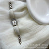 Leather Ladies Square Quartz Watch Bracelet With Elephant Design