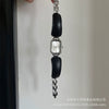 Leather Ladies Square Quartz Watch Bracelet With Elephant Design