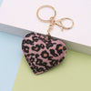 Leather Leopard Love Peach Heart Keychain And Car Pendant Bag Pendant Accessories For Couple