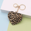 Leather Leopard Love Peach Heart Keychain And Car Pendant Bag Pendant Accessories For Couple
