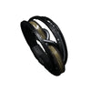 Leather Men's Retro Handmade Multilayer Braided Magnetic Buckle Bracelet With Letters Numbers Text Design