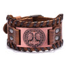Leather Metal Curved Handmade Unisex Geometric Nordic Mythical Thor's Hammer Vintage Bracelet