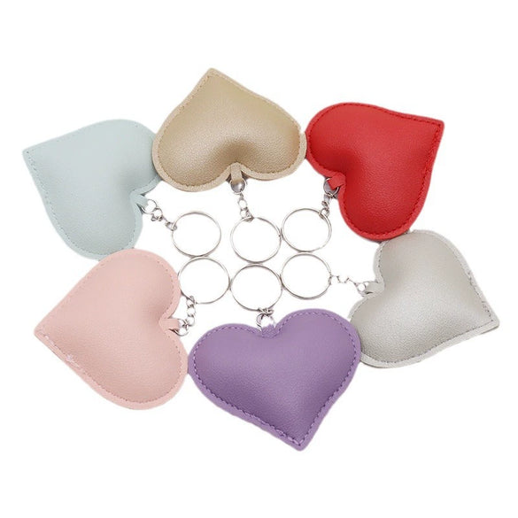 Leather Peach Heart Keychain Fashionable Couple Pendant