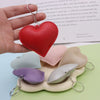 Leather Peach Heart Keychain Fashionable Couple Pendant