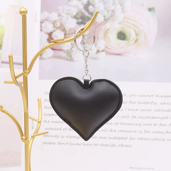 Leather Peach Heart Keychain Fashionable Couple Pendant