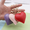 Leather Peach Heart Keychain For Women Fashion Luggage And Car Interior Pendant