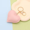 Leather Peach Heart Keychain For Women Fashion Luggage And Car Interior Pendant
