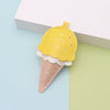 Leather Plush Ice Cream Mini Cone Popsicle Shape Keychain Bag Charm