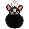 Leather Puppy Fur Ball Plush Keychain Pendant Modern Simplicity Style