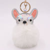 Leather Puppy Fur Ball Plush Keychain Pendant Modern Simplicity Style