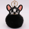 Leather Puppy Fur Ball Plush Keychain Pendant Modern Simplicity Style