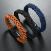 Leather Rope Bracelet Handwoven Retro Geometric Style For Men