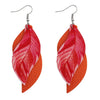 Leather Sshaped Feather Print Earrings For Women