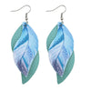 Leather Sshaped Feather Print Earrings For Women
