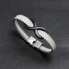 Leather Stainless Steel Hand Knitted Hiphop Infinite Symbol Men's Bracelet Jewelry