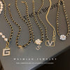 Leather Sweater Chain With Diamondembedded Digital Flower Pattern Electroplated Allmatching For Women