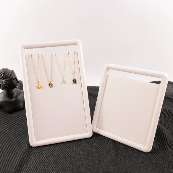 Leather Vertical Artistic Style Jewelry Stand For Ring Earrings Necklace Pendant Display