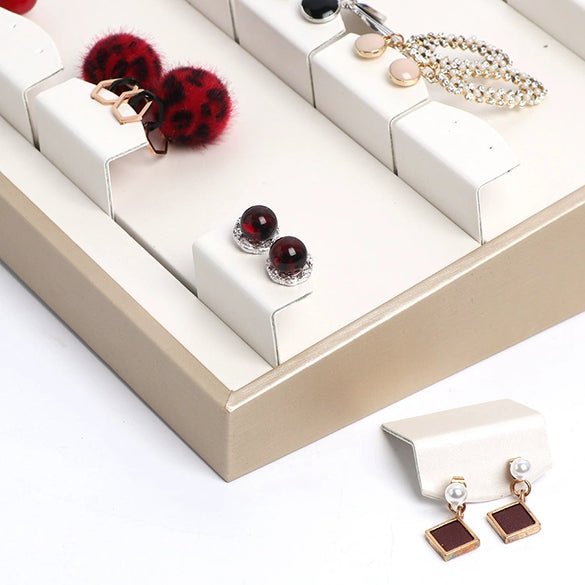 Leather Vertical Jewelry Display Rack For Rings Earrings And Pendants Jewelry Store Props