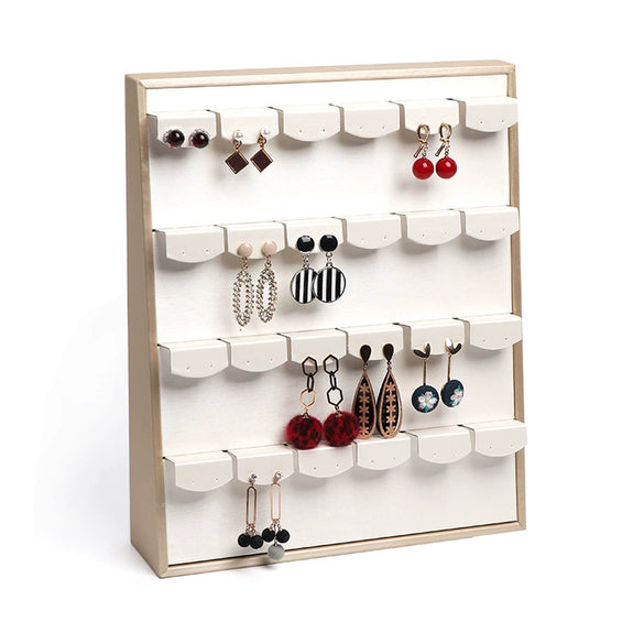 Leather Vertical Jewelry Display Rack For Rings Earrings And Pendants Jewelry Store Props