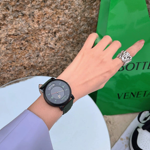 Leather Watch Casual Retro Style For Men And Women