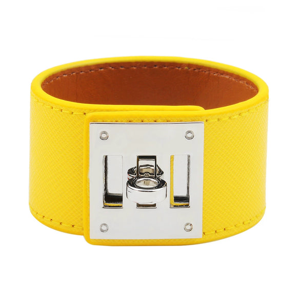Leather Wide Bracelet Fashion Geometric Style Hand Jewelry