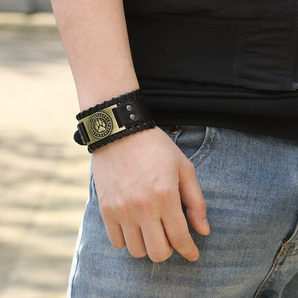 Leather Woven Animal Shape Bracelet For Men