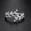 Leaves Ring Copper Inlaid Zircon Unisex Cool Style Hand Ornament