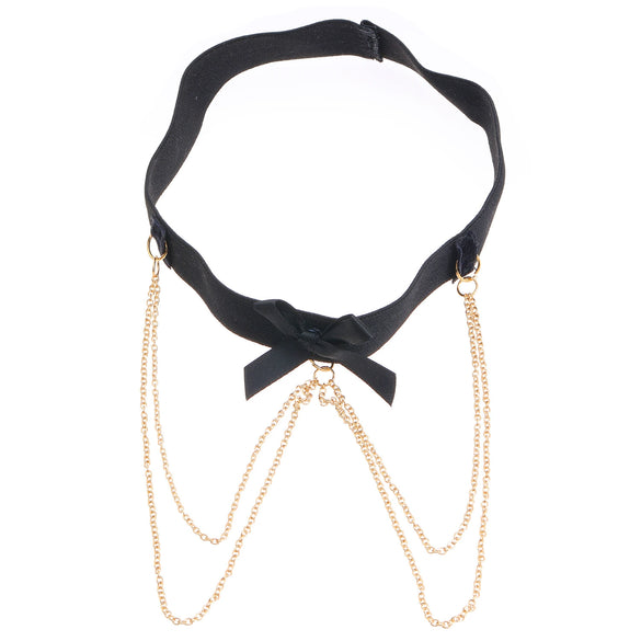 Leg Chain Bow Love Cross Elastic Band Tassel Sexy