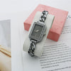 Leisure Alloy And Stainless Steel Rectangular Diamondencrusted Women's Watch Bracelet