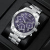 Leisure Alloy Band Round Dial Quartz Watch For Men