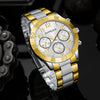 Leisure Alloy Band Round Dial Quartz Watch For Men