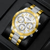Leisure Alloy Band Round Dial Quartz Watch For Men