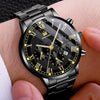 Leisure Alloy Belt Quartz Watch With Round Dial And Horseshoe Buckle For Men