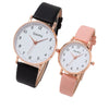 Leisure Alloy Case Imitation Leather Strap Round Dial Quartz Watches For Men And Women