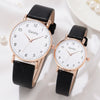Leisure Alloy Case Imitation Leather Strap Round Dial Quartz Watches For Men And Women