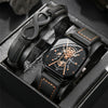 Leisure Alloy Case Imitation Leather Strap Square Dial Quartz Watch For Men