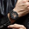 Leisure Alloy Case Imitation Leather Strap Square Dial Quartz Watch For Men