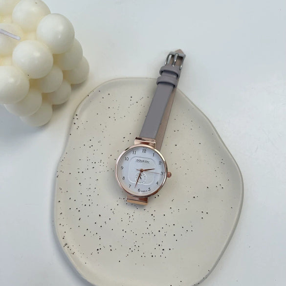 Leisure Alloy Case Ordinary Glass Mirror Women's Watch In Pink And Mint Green