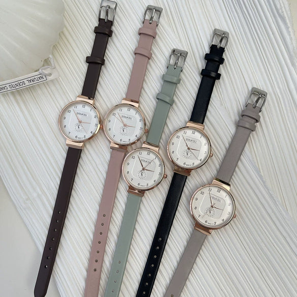 Leisure Alloy Case Ordinary Glass Mirror Women's Watch In Pink And Mint Green