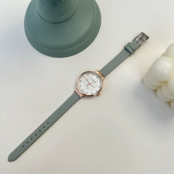 Leisure Alloy Case Ordinary Glass Mirror Women's Watch In Pink And Mint Green