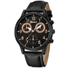 Leisure Alloy Case Stainless Steel Clasp Imitation Leather Strap Round Dial Pu Belt Quartz Watch With Printed Logo And Luminous Exquisite Dial For Men