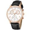 Leisure Alloy Case Stainless Steel Clasp Imitation Leather Strap Round Dial Pu Belt Quartz Watch With Printed Logo And Luminous Exquisite Dial For Men