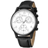 Leisure Alloy Case Stainless Steel Clasp Imitation Leather Strap Round Dial Pu Belt Quartz Watch With Printed Logo And Luminous Exquisite Dial For Men