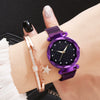 Leisure Alloy Women's Quartz Watch And Bracelet Twopiece Set With Magnet Buckle And Round Dial